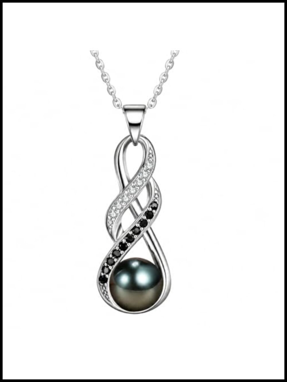 Tahitian Pearl Necklace 18K Gold Plated Sterling Silver Pendant Jewelry Gift